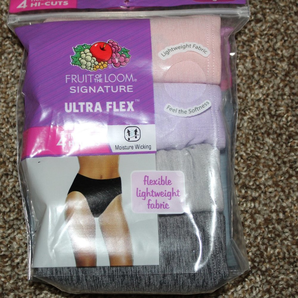 NWT Fruit of the Loom Hi-Cuts ultra flex Solids 7/L